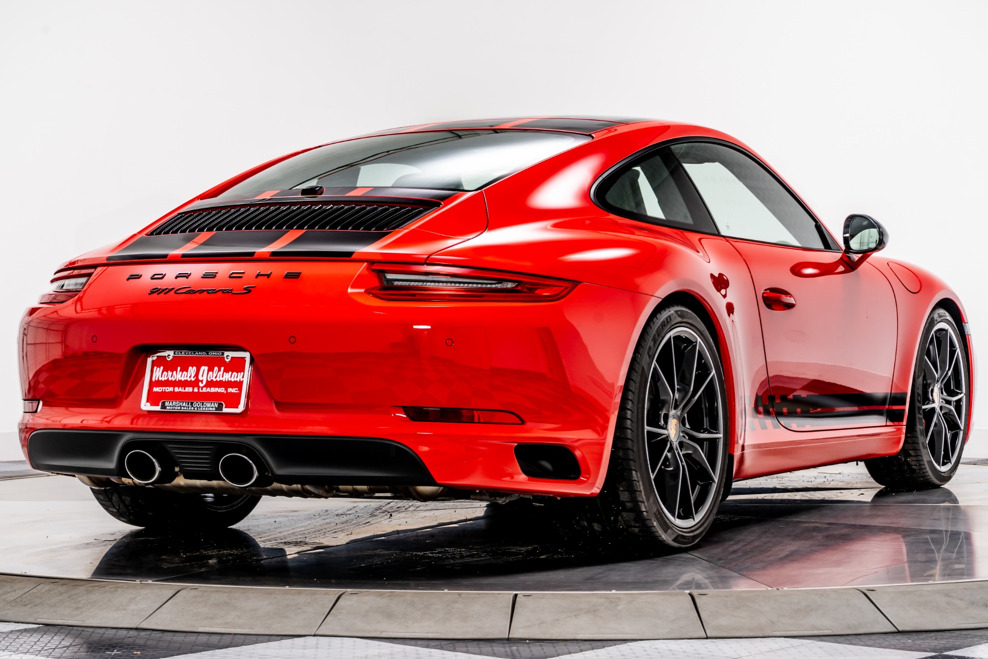 Porsche 911 Turbo S Guards Red with Black Stripes Limited Edition